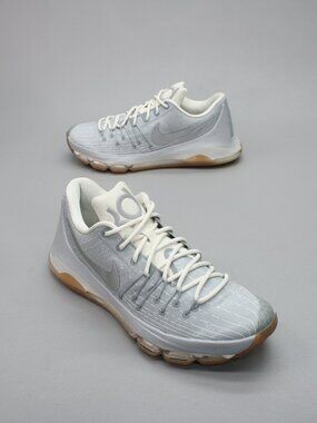 Nike Men's 10 Zoom Air KD VIII Easter Wolf Grey Gray Shoes Sneakers - 749375-002